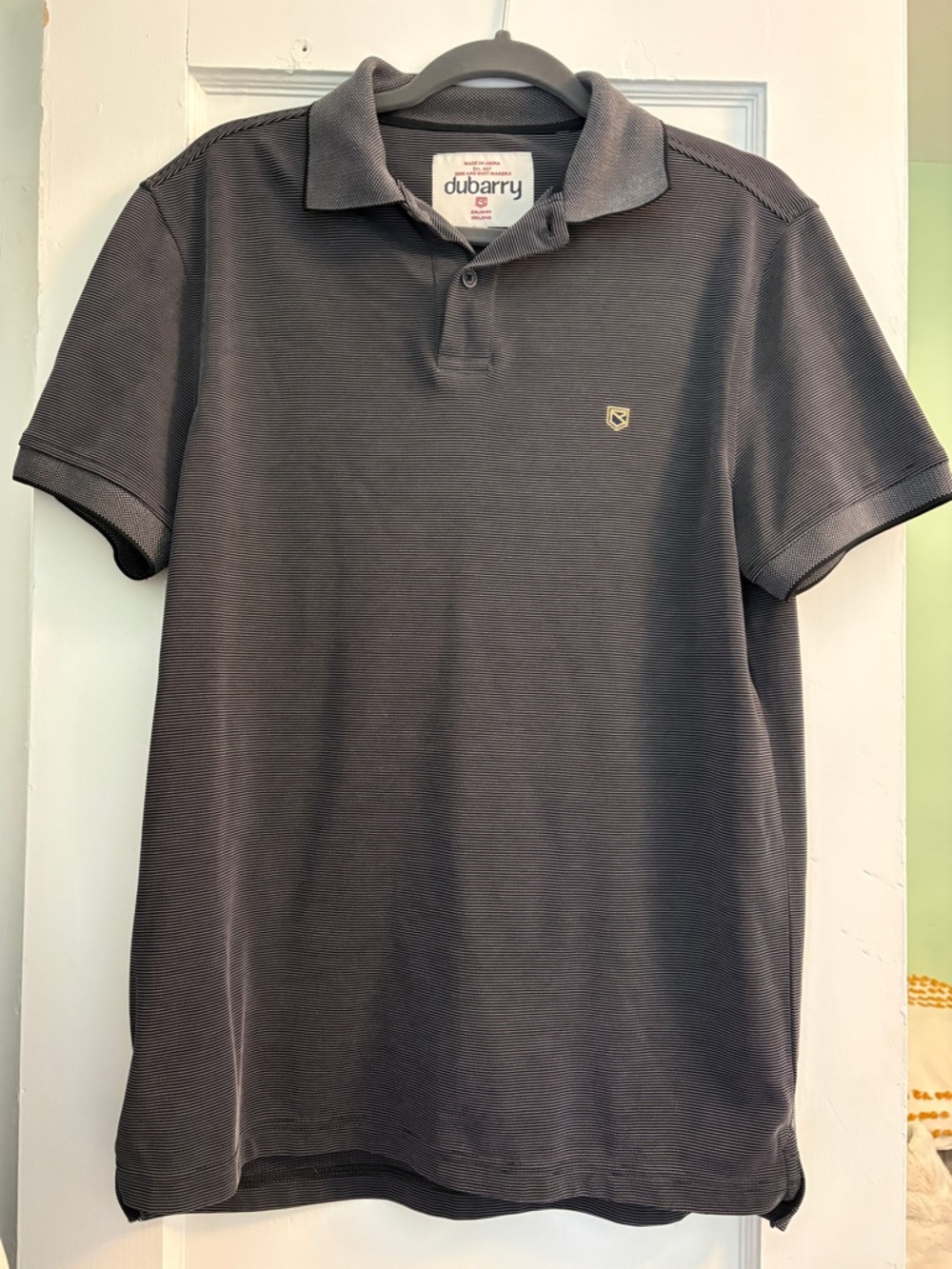 Dubarry of Ireland Men's Polo Shirt - Charcoal Gray with Gold Logo